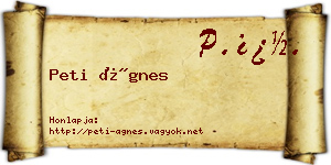 Peti Ágnes névjegykártya