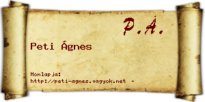 Peti Ágnes névjegykártya