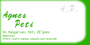 agnes peti business card